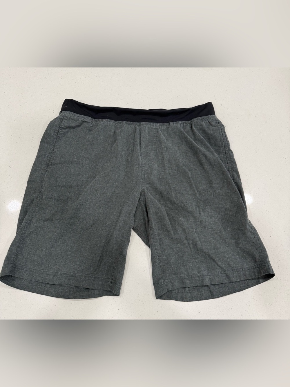 Prana Men's Charcoal Athletic Shorts with Black Waistband